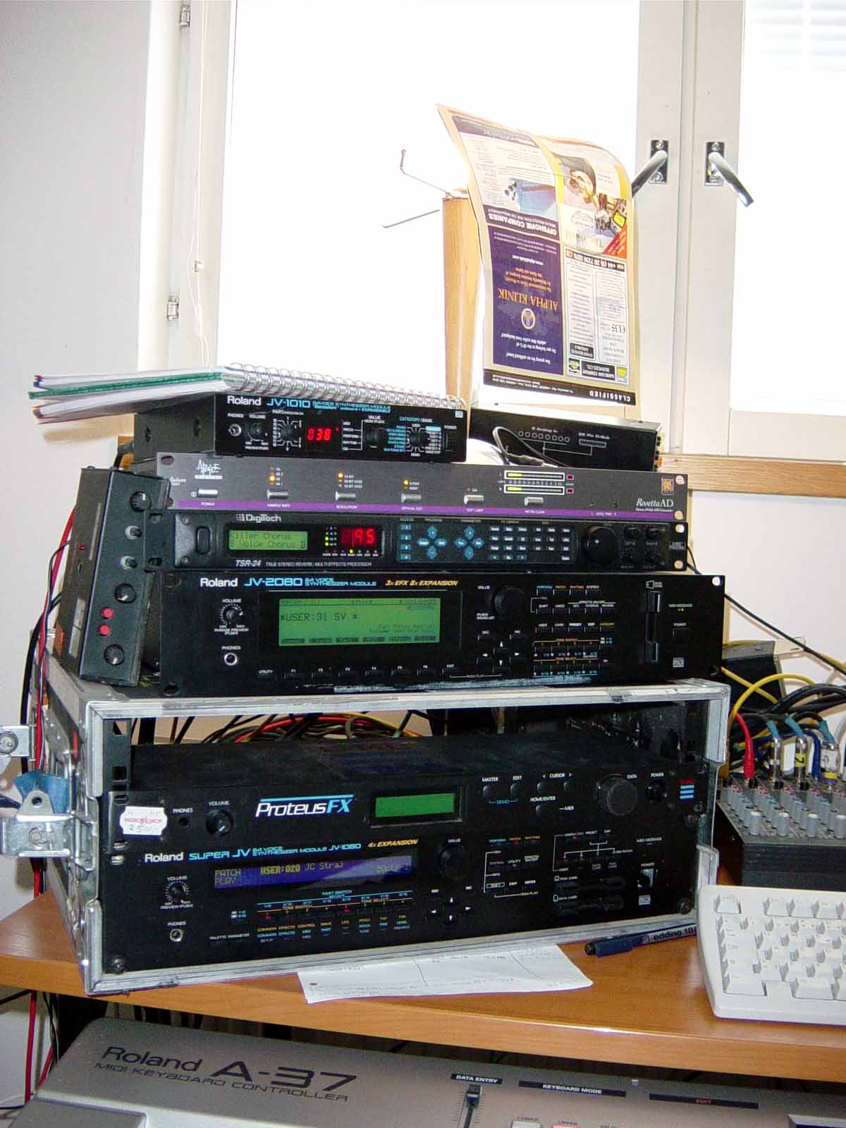 Rack gear on table